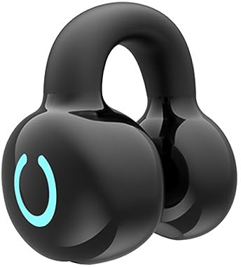 Open Ear Wireless Earbud, V5.3 Clip On Earphone, Single Ear Clip Earbud with Noise Cancelling, IPX5 Waterproof, for Sports Running (Black)