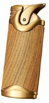 HESTAY Metall-Leder-Jet-Feuerzeug, Vintage-Butan, nachfüllbar, Gas-Fackel, Jet-Feuerzeug, Winddicht, Blaue Flamme, Feuerzeug, Herren-Geschenk (Color : C)