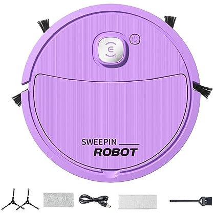 EXBERT Robot aspirador y trapeador, aspiradora inalámbrica recargable con carga USB, eléctrica para sala de estar, balcón, cocina, dormitorio, comedor, pasillo