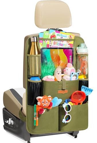 SURDOCA Autositz-Organizer – 4th Generation verbesserter Auto Rücksitz für bis zu 11-Zoll Tablet, 8 Taschen, Kinderspielzeug-Aufbewahrung, wasserdichter Rücksitzschutz für Kinder