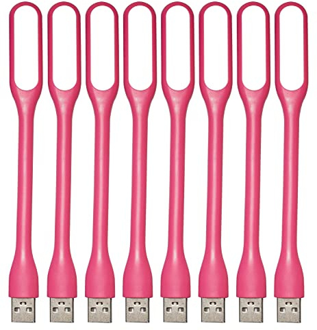 EBYPHAN 8pcs Mini USB Licht für Tastatur, Flexible USB Laptop Licht, Einstellbare USB Lampe für Notebook Computer (Schwanenhals Struktur, LED Beleuchtungsquelle) (Rosa)