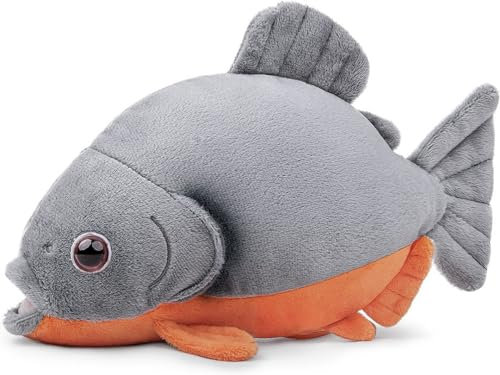 PuffPurrs Simulation Piranha Plüsch Fake Piranha Modell Fisch Stofftier Realistisches Piranha Plüschtier Stofftier Geschenke für Kinder 8,5 Zoll