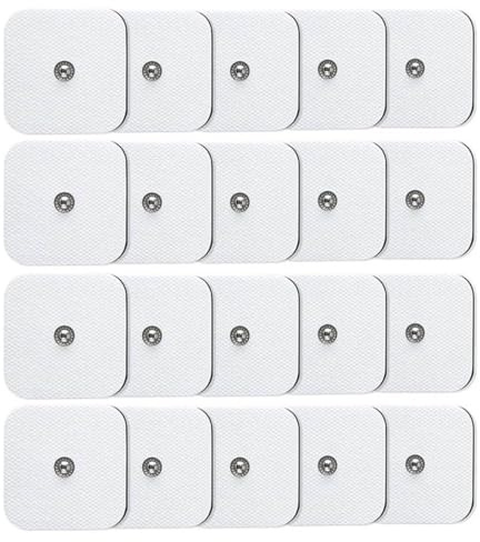 QUEAMBLER TENS Elektroden Pads, Elektrodenkissen Tens Gerät Pads 5 x 5 cm für TENS Geräte,EMS, Massagegerät 20 Teile