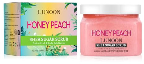 Tpyag Shea Sugar Scrub,Polierendes Körperpeeling,Körper-Peeling,Glatte und Weiche Haut,Entfernt Ablagerungen und Spendet der Haut Feuchtigkeit,Exfoliating Body Scrub,Körperpflege (Pfirsich)