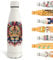Grsta Gourde, 500ml Gourde Isotherme, Bouteille d'eau Sans BPA, Gourde Personnalisée avec un Lion, Gourde Enfant Garde au Froid Pendant 24 Heures/Chaud Pendant 12 Heures, pour l'École, Bureau, Blanc