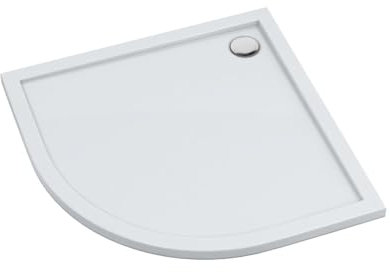 Receveur de douche AQUABAD Villa avec technologie LeakProtect Smooth White 80x80cm quart de cercle R55