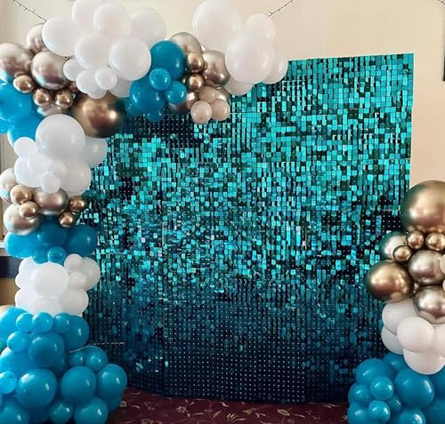Kate Shimmer Wall Panels Pailletten Blauer See Wand Pailletten Hintergrund Party Panels für Party Dekoration 24PCS