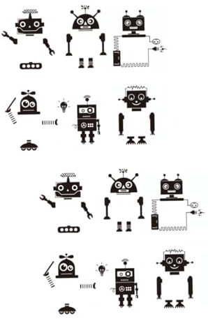 Abaodam 12 Stk Pvc-aufkleber Abnehmbare Aufkleber Lichtschalter- Für Katzen Für Roboterschalter Aus Pvc Lichtschalter-umrandungs Kreativer Wand Black