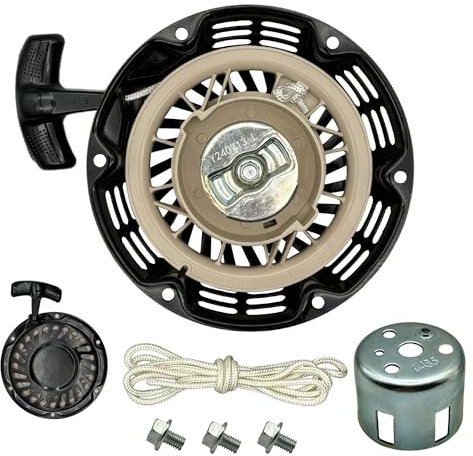 YGQ GX160 Pull Start Assembly GX120 GX200 Black Recoil Starter Pull Rope String with Pully Cup for Honda Champion Coleman Firman Ryobi Simpson 5.5 6.5 hp Small Engines