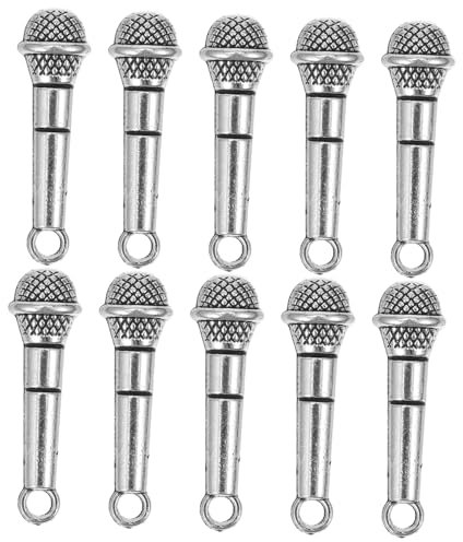 OKUMEYR 10pcs Miniature Microphone Dollhouse Accessories Realistic Decorative Mini Mics for Collectors Music Tiny House Displays for Scenes and Play