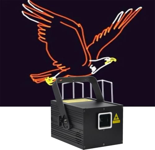 DJ Lights 3W RGB Full Color Light 3D Animation Light 3000MW Stage Lights with Scanner&ILDA Strobe Party Lights for Disco DJ Dance Hall Karaoke Christmas Club Bar Birthday Party Decorations