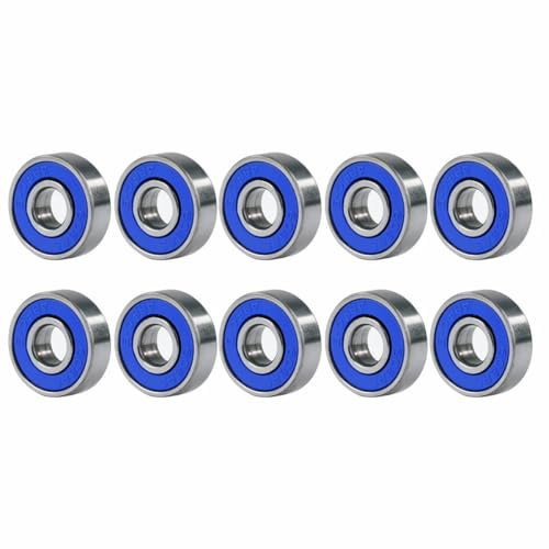 10 Stück Inline-Rollschuhlager Deep Groove 608rs ABEC-9 Miniatur-Kugellager Carbonstahl Longboard-Lager für Skateboard-Blau