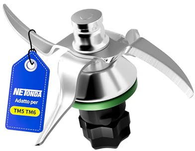 NETONDA Couteau Compatible pour Thermomix TM5 TM6 Couteaux Compatible avec Vorwerk Thermomix TM5 TM6 Lame en Acier Inoxydable de Rechange pour Vorwerk Bimby TM5