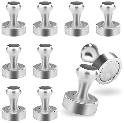 Poppstar 10 Kegelmagnete, extra stark (Haftkraft 12 kg, Durchmesser: 20mm; Höhe: 25mm), silbern