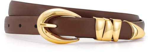 XZQTIVE Damen Leder Gürtel für Jeans Hosen Kleider, Mode Damen Schwarz Gürtel mit Gold Silber Schnalle