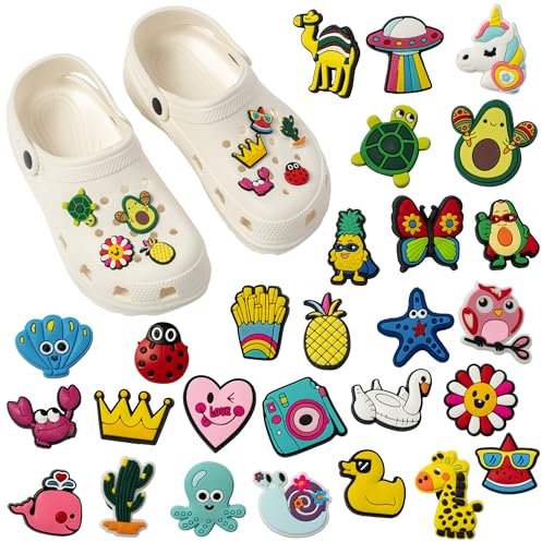 27 Pins para Crocs (No son Aleatorios) - Accesorios Resistentes y Ligeros - Pines que se Fijan Muy Bien, Rápidos de Poner y Quitar - Crea tu Diseño Único - Regalo Ideal para Niños y Adultos