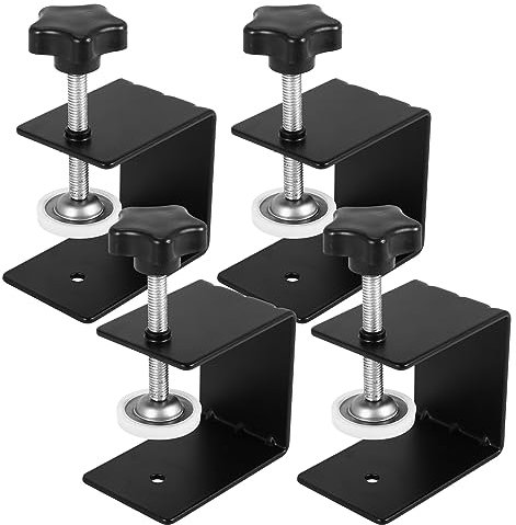 Nettoppo Drawer Front Panel Installation Clamp Hardware Jig C Clamp 3mm Thicker Drawer Drill Hole Guide U Clamp(4 Pack)