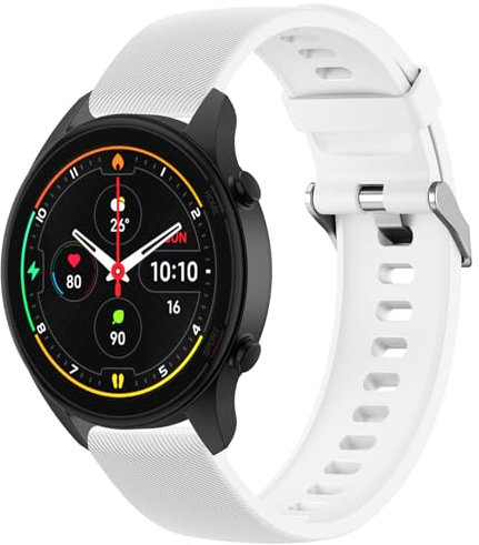 ZGCE Correa para Xiaomi Mi Watch Color Sport/Xiaomi Mi Watch / S1, 22mm Pulseras de Repuesto de Silicona, Blanco