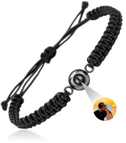 JONZIN Armband mit Foto Personalisierte Geschenke für Freundschafts Partner Personalisiertes Armband mit Bild für Damen Herren Fotoarmband mit Eigenem Foto für Paare