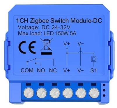 Kraslaw Zigbee 3.0 Relais potentialfrei NC/NO 5A | für bi- & monostabile Taster | Timer & Inching | Tuya Smart Life, Alexa & Home Assistant kompatibel (32, Volt) Zigbee Hub Erforderlich