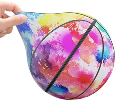 Leiser Basketball, Indoor-Basketball, leise, Ballkorb aus Schaumstoff Größe 7 für den Innenbereich mit Anti-Krümel-Stoffbezug für Kinder und Erwachsene für Indoor-Training
