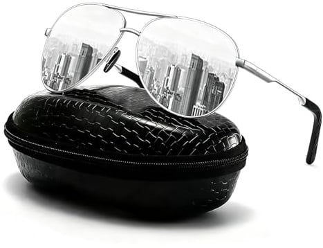 DXRPO Sonnenbrille Herren Polarisiert | Unisex Polarisierte Outdoor Vintage Metall Rahmen Fliegerbrille UV400