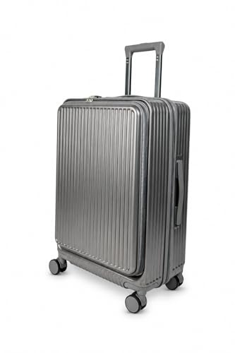 Vuelto Valise Soute Moyenne 65 cm – Bagage Rigide et Résistant en ABS avec Serrure TSA – Port USB, Porte-Gobelet – Extensible – 4 Roues Doubles 360 Gris Anthracite