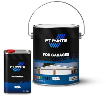 FabioT. FT Paints 20.0L Kit Floor Paint with Semi Gloss Finish for Garages- RAL 7040-Window Grey
