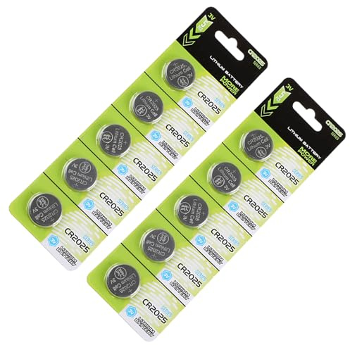 Lot de 10 piles bouton CR2025 3 V au lithium pour montres, calculatrices, appareils d'entrée sans clé