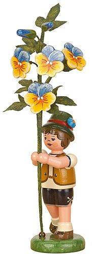 Kleine Figuren & Miniaturen Blumenkind Junge Hornveilchen - 17cm - Hubrig Volkskunst