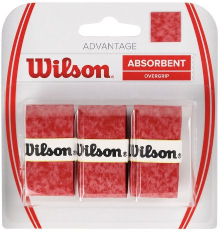 WILSON Advantage Overgrip 3 Pack Overgrips Raqueta-Unisex, Red