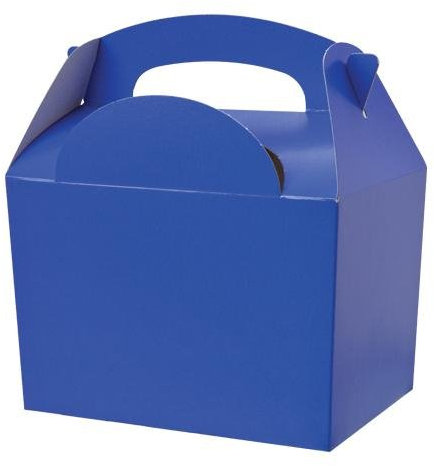 100 Childrens Kids Plain Carry Food Meal Picnic Birthday Party Bag Boxes (BLUE)