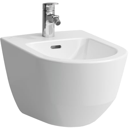 LAUFEN PRO Wand-Bidet, 1 Hahnloch, 360x530mm, mit seitliches Loch für Wasseranschluss, H8309520003041, Farbe: Weiß