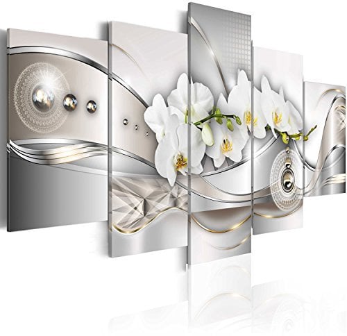 Prints on Canvas Wall Art 200x100 cm / 80x40 5 pcs Large Canvas Prints XXL - Art Deco Pictures for Bedroom Walls - Home Decor Wall Pictures for Living Room orchid Abstract b-A-0073-b-n