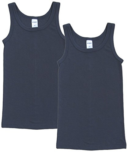HERMKO 62800 2er Pack Kinder Funktionsunterhemd für Jungen und Mädchen, Farbe:Graphit, Größe:104