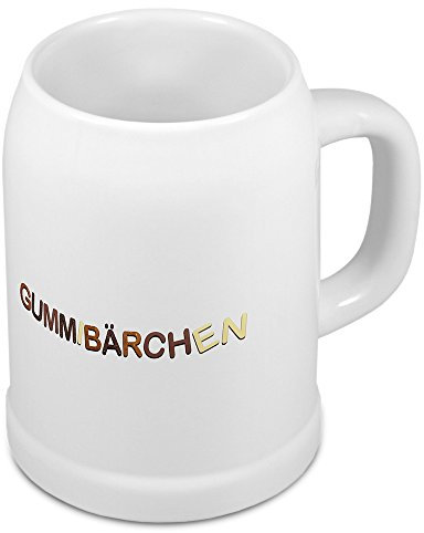 digital print Bierkrug mit Namen Gummibärchen - Motiv Schokoladenbuchstaben - Namenstasse, Becher, Maßkrug, Humpen
