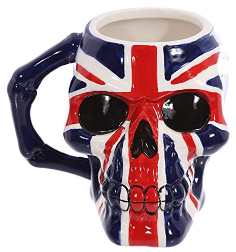 Puckator Britische Flagge Schädel Totenkopf geformte Tasse aus Dolomit-Keramik