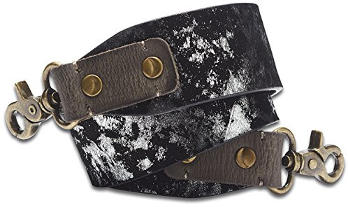 NOOSA ROOTS LEDERRIEMEN schwarz silber - 70 cm