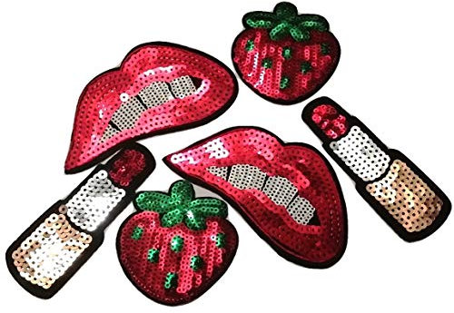 Glitzer Pailletten Bügel Aufnäher Patches Bügelbild Aufbügler Applikation Sticker-Ei Set groß mit Pailletten Glitzer für Jacken Kleidung zum aufbügeln Set Nr 13