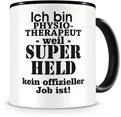 Samunshi® Physiotherapeut Tasse mit Spruch Geschenk für Physiotherapeut Mann Frau Kaffeetasse groß Lustige Tassen zum Geburtstag schwarz 300ml