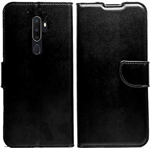 KEJI Custodia per Oppo A9 2020, Oppo A5 2020, Portafoglio in Pelle con Supporto Flip, Chiusura Magnetica, Nero