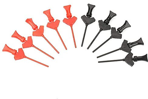 10 stücke Test Haken Clips Mini Test Clip Jumper Testsonde Haken Messleitung Kit für SMD IC Elektronische Tester Schwarz + Rot