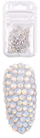 1pack Mixed Size Crystal Colorful Opal Nail Art Rhinestone Decorations Glitter Gems 3d Manicure Books Accessory Tools