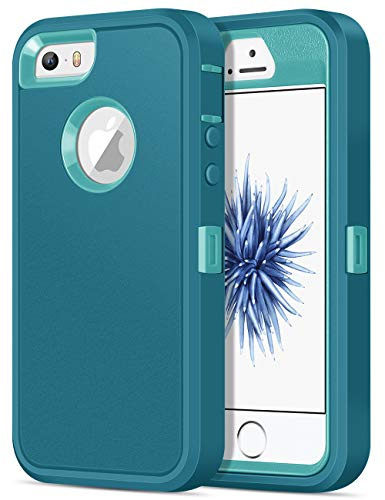 Jelanry for iPhone 5/ 5S/ SE 1st Generation (2016) Case Heavy Duty Rugged Shockproof Dual Layer Protective Shell Sports Anti-Scratches Non-Slip Bumper Hybrid Matte Armor Back Cover Phone Cases, Mint | Heavy Duty & Shockproof Dual-Layer Protective Back Cover, Drop Protection Anti-Scratch Non-slip Bumper Armor Phone Cases