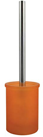 Spirella WC Bürste Klobürste Toilettenbürste „Yoko“ mit hygienischem Behälter Glas Orange