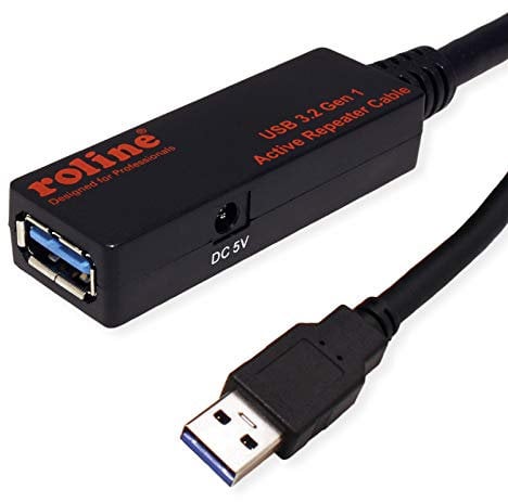 ROLINE Câble répéteur actif USB 3.2 Gen 1, noir, 20 m