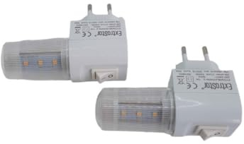 EXTRASTAR 2 Pezzi Interruttore retrò Luce Notturna, Luce calda, Plug-And-Play, Luce Notturna da Presa per Camerette, Soggiorno, Corridoio, Bagno, Cucina, Scale