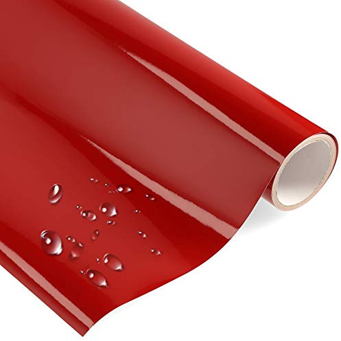 timalo® Premium Möbelfolie selbstklebend uni Hochglanz Küchenfolie Klebefolie zum Bekleben von Möbel, Türen PVC Folie Küche Bastefolie Türfolie | Dunkelrot-G-200x63cm