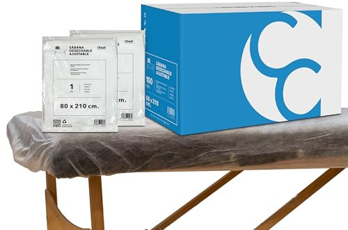 100 Stück Einweg Bettlaken Verstellbar 80x210 cm | Kosmetikliege Bezug, Massageliege Auflage | Einweg Vliesstoff für SPA, Tattoo, Massagesalon, Kosmetikstudio Zubehör, Liegen Unterlage
