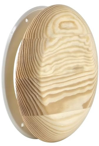 Steinberg14 Diffusore in Legno per Sauna - 125mm Griglia di Ventilazione in Legno di Pino - Valvola a Disco Regolata - Copertura per Condotto Rotondo - Valvola di alimentazione e scarico dell'aria